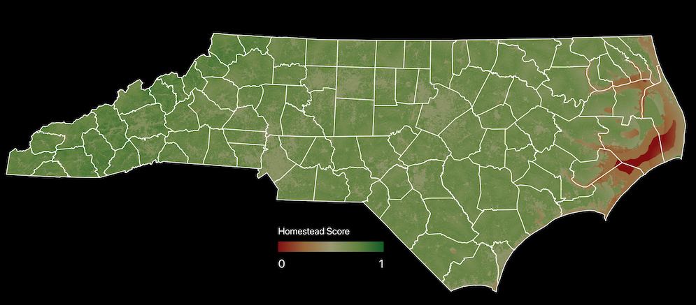 Map resulting from viability analysis